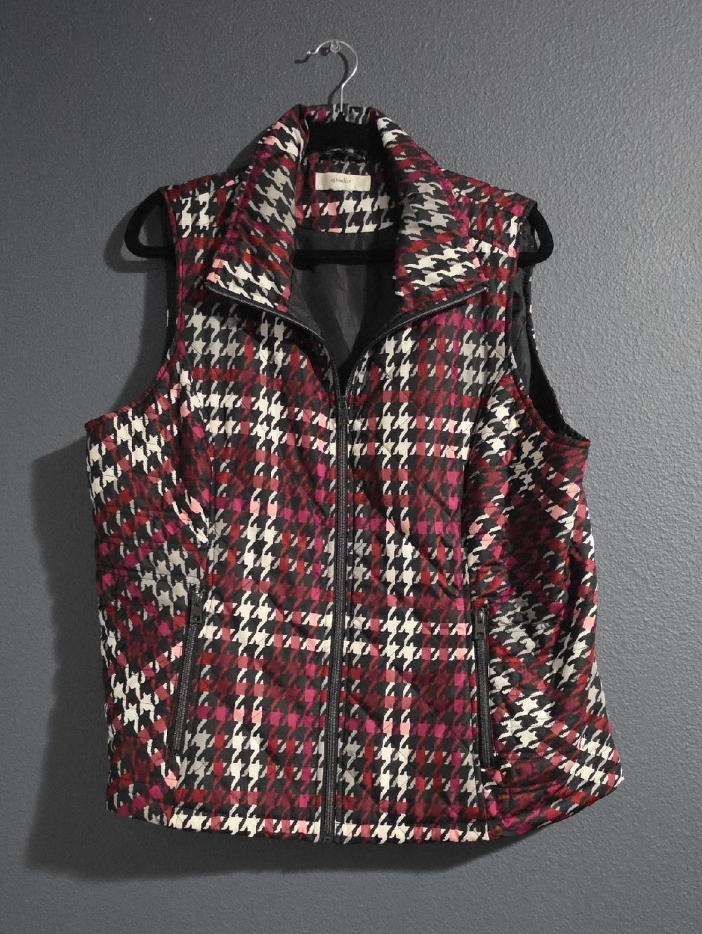 CJ Banks Quilted Houndstooth Vest